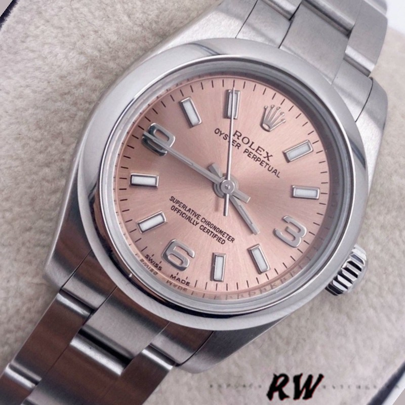 Rolex Oyster Perpetual 176200 Pink Dial Domed Bezel 26MM Lady Replica Watch