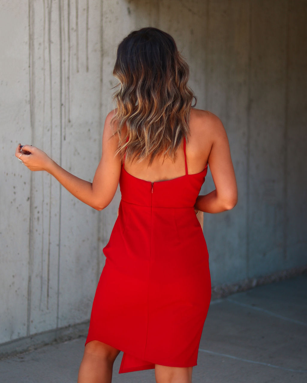 Karla Side Slit Mini Dress - Wine - Se7enfashion