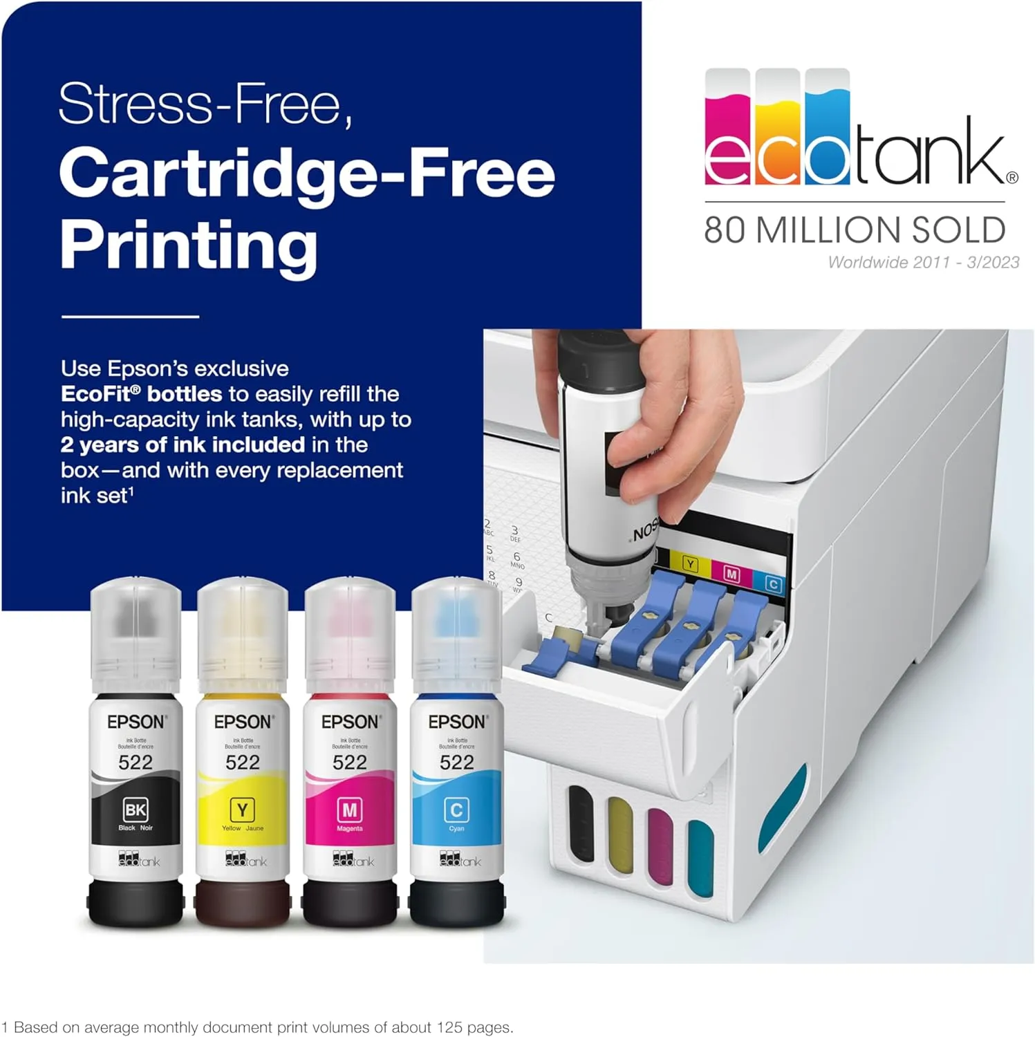 Epson EcoTank ET-4800 Wireless All-in-One Inkjet Printer, White - ET-4800 - Image 3 Epson EcoTank ET-4800 Wireless All-in-One Inkjet Printer, White - ET-4800 - Image 3