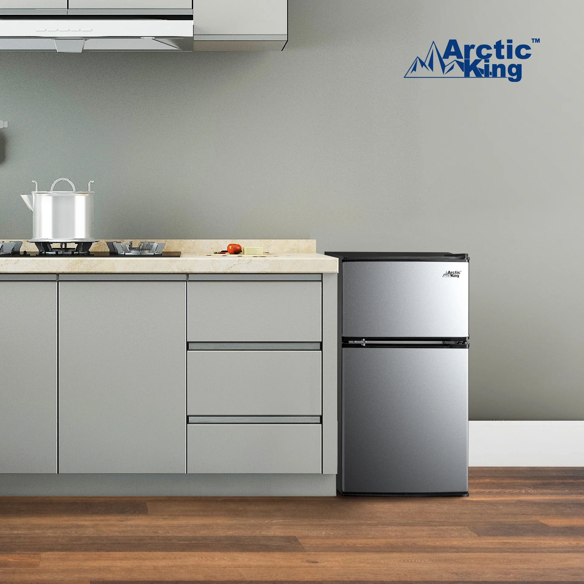 Arctic King 3.2 Cu ft Two Door Mini Fridge with Freezer, Stainless Steel, E-Star - Image 18