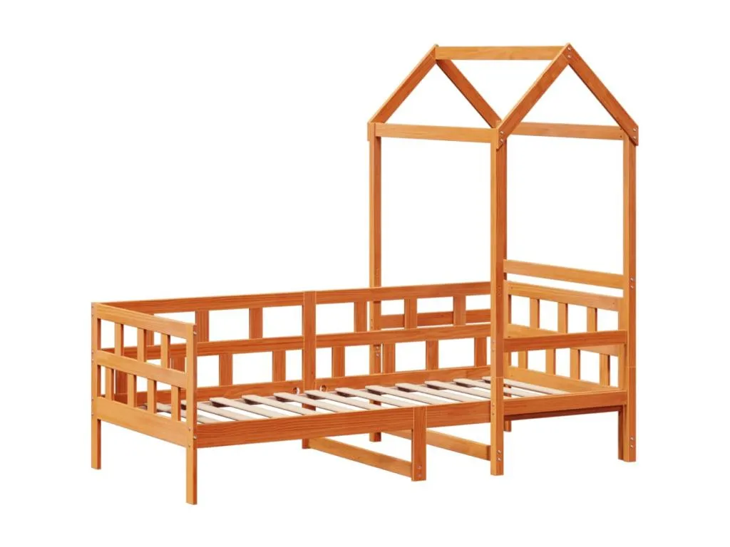 Sofá cama con techo Lluesmahome de madera maciza color marrón cera de 90x200 cm  QN5312459