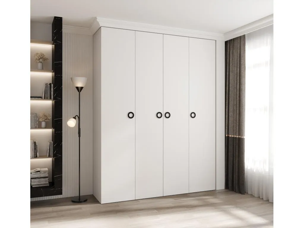 Armario Lluesmahome 1 con puertas batientes 245.5/190/50 4 puertas (blanco/negro) 28530ROEF