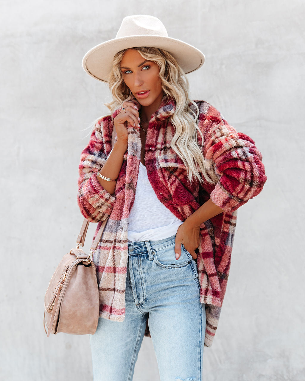 Mendocino Plaid Soft Knit Jacket - SALE - Se7enfashion