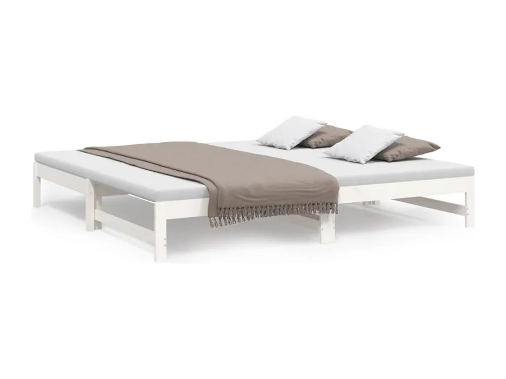 Sofá cama extraíble Alkihogares maciza de Alkihogares blanco 2x(100x200) cm