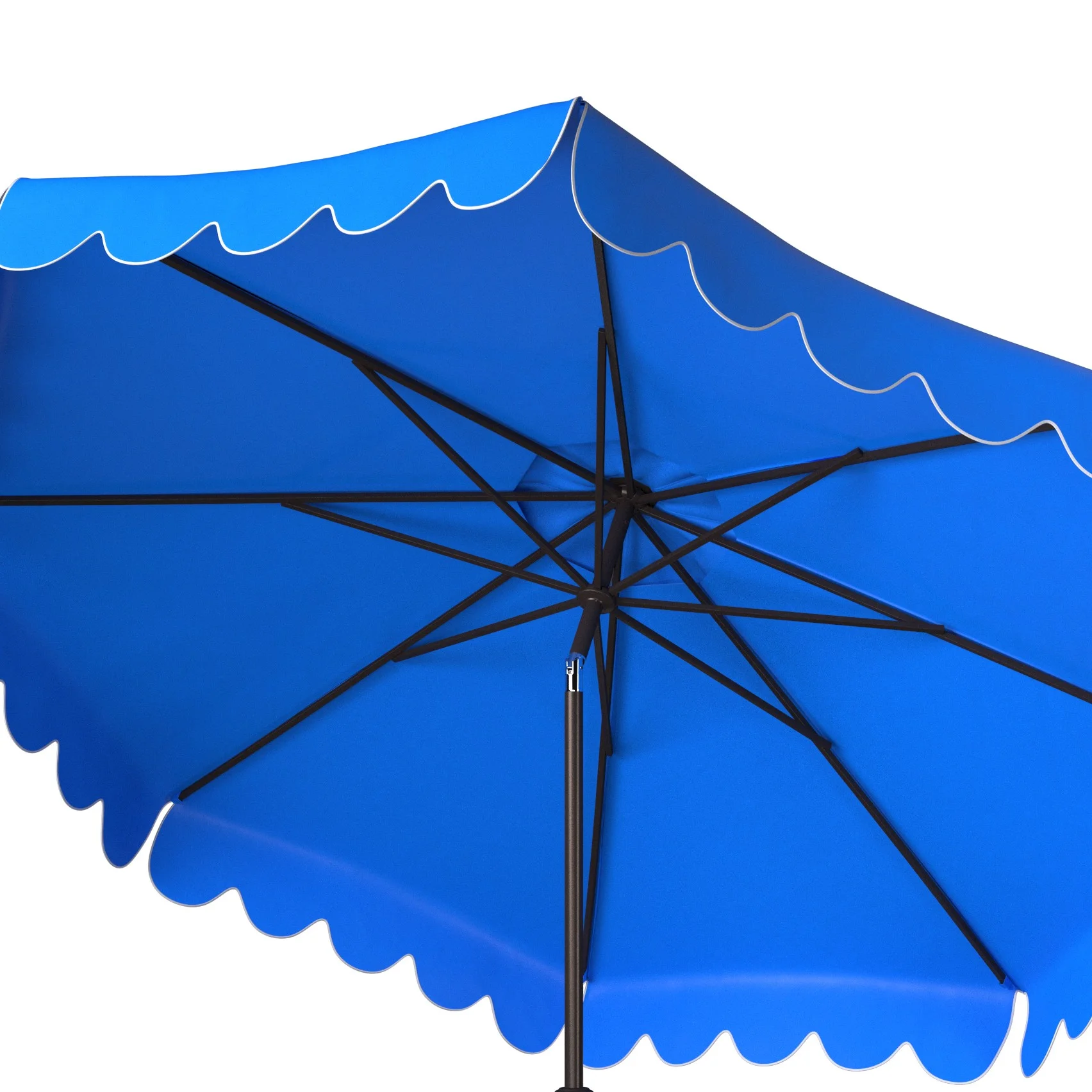 Safavieh Venice 9' Market Crank Tilt Patio Umbrella, Navy/White - Image 23