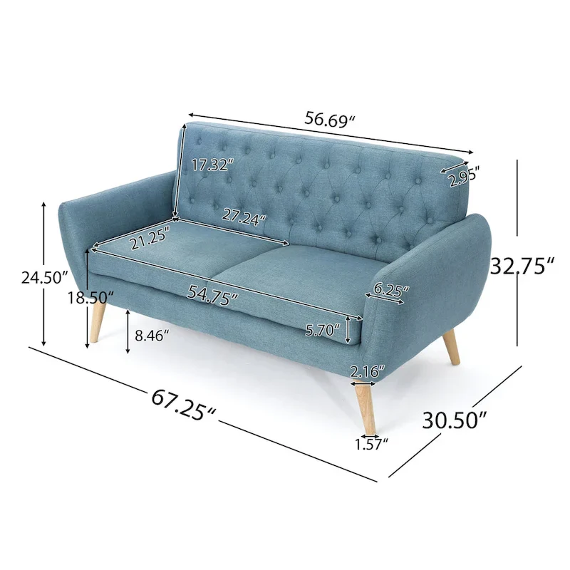 Christopher Knight Home Bernice Petite Sofa in Mid-Century Modern Style