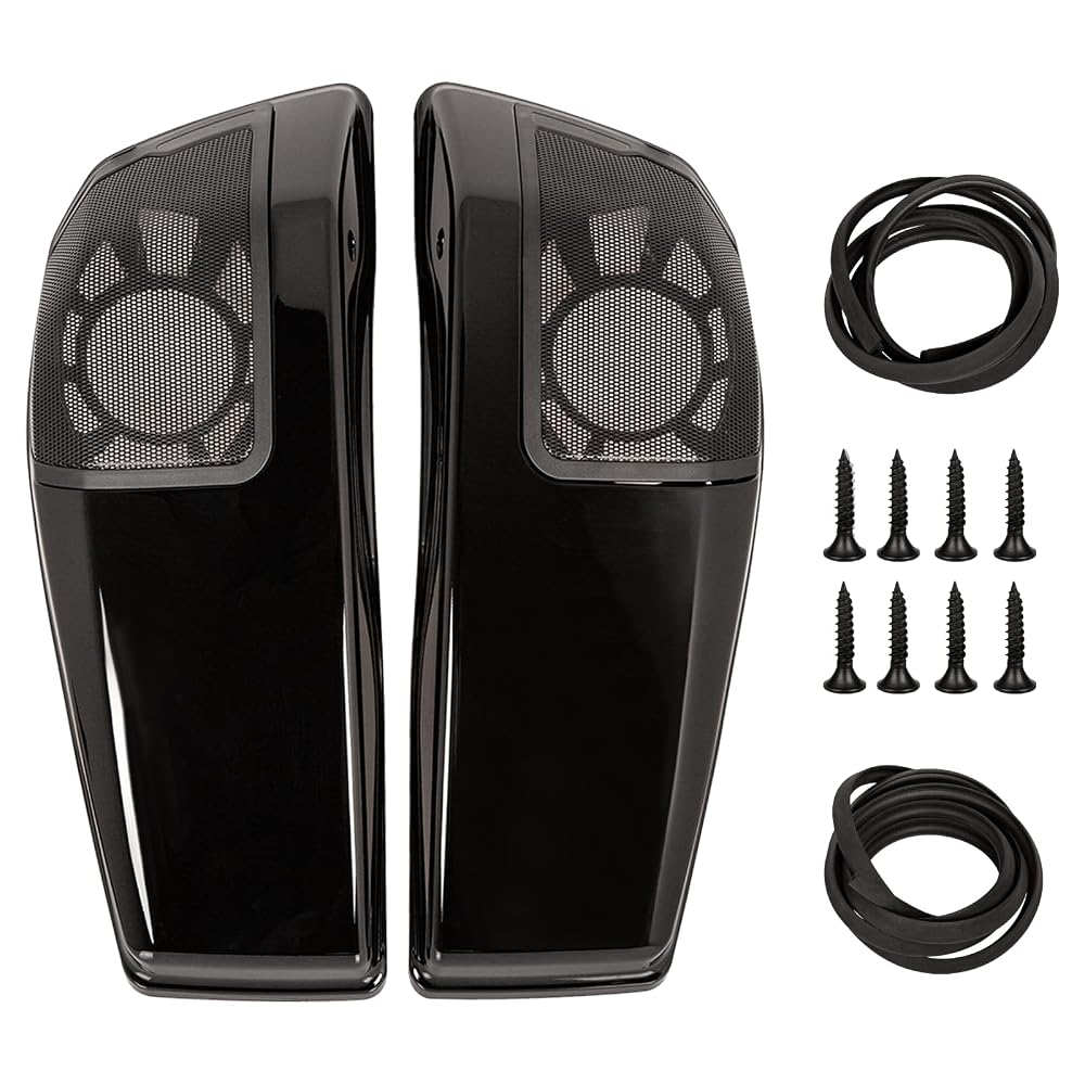 Saddlebag Lids w/6 x 9speaker grilles Fit for Harley Touring Compatible with 2023-2026 CVO Street Glide, Road Glide, Road King Low & Speaker Kit 76001291/76001292/76001299 (Black)
