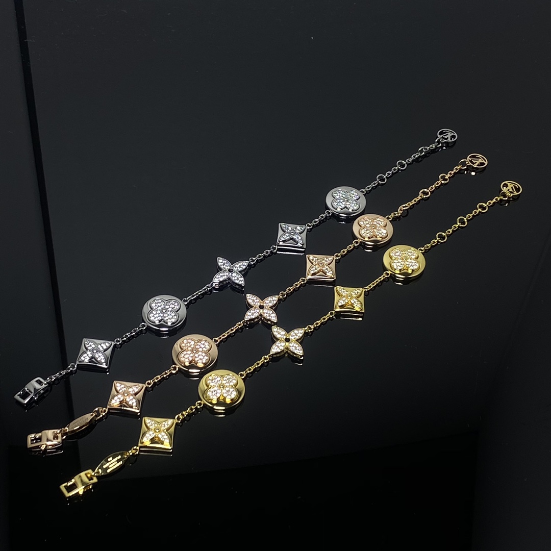 Louis Vuitton 5 Motifs Diamond Sun Star Bracelet - Original Replica Club