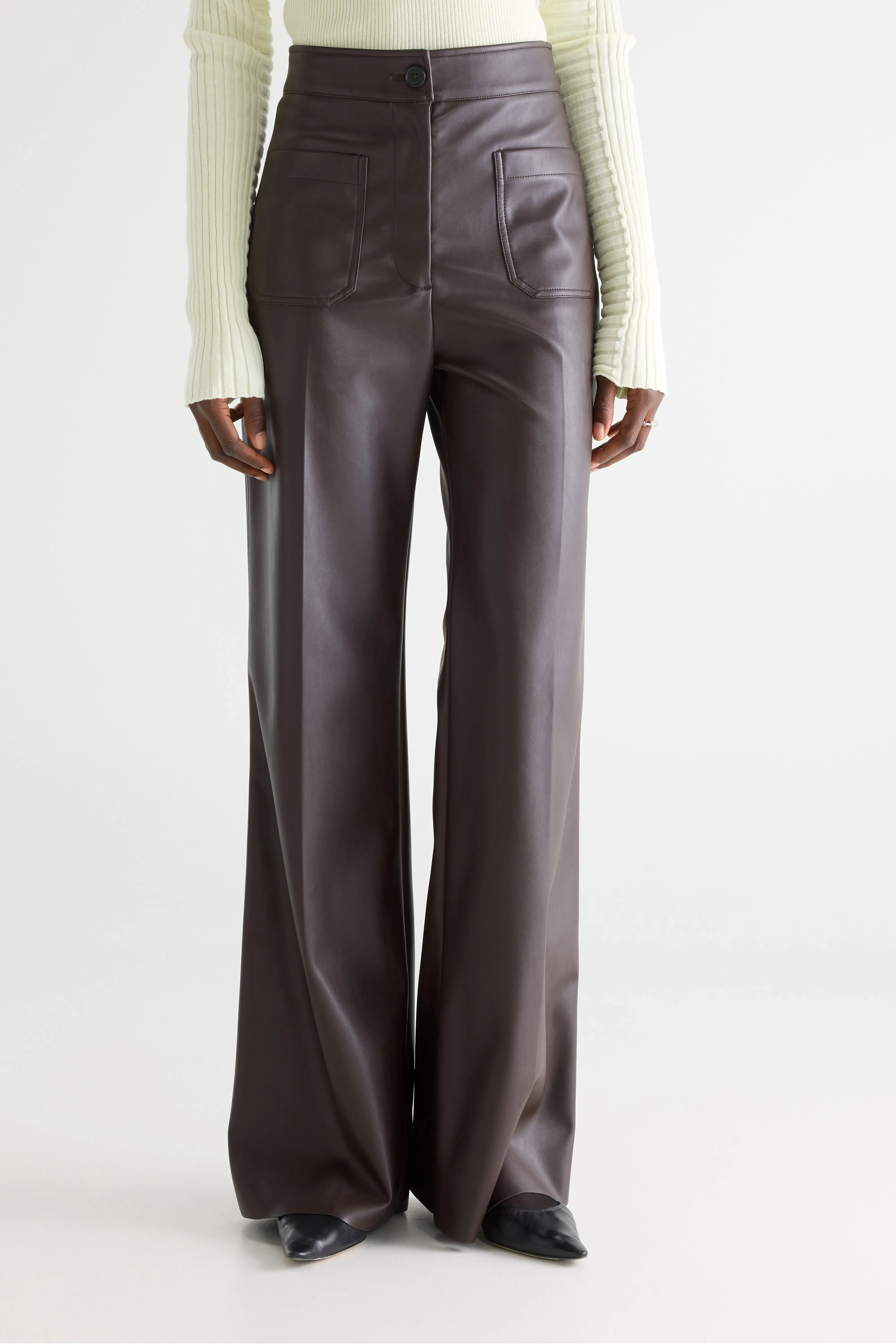 Bellerose Vinj faux-leather trousers (261 / W / DARK ROAST)