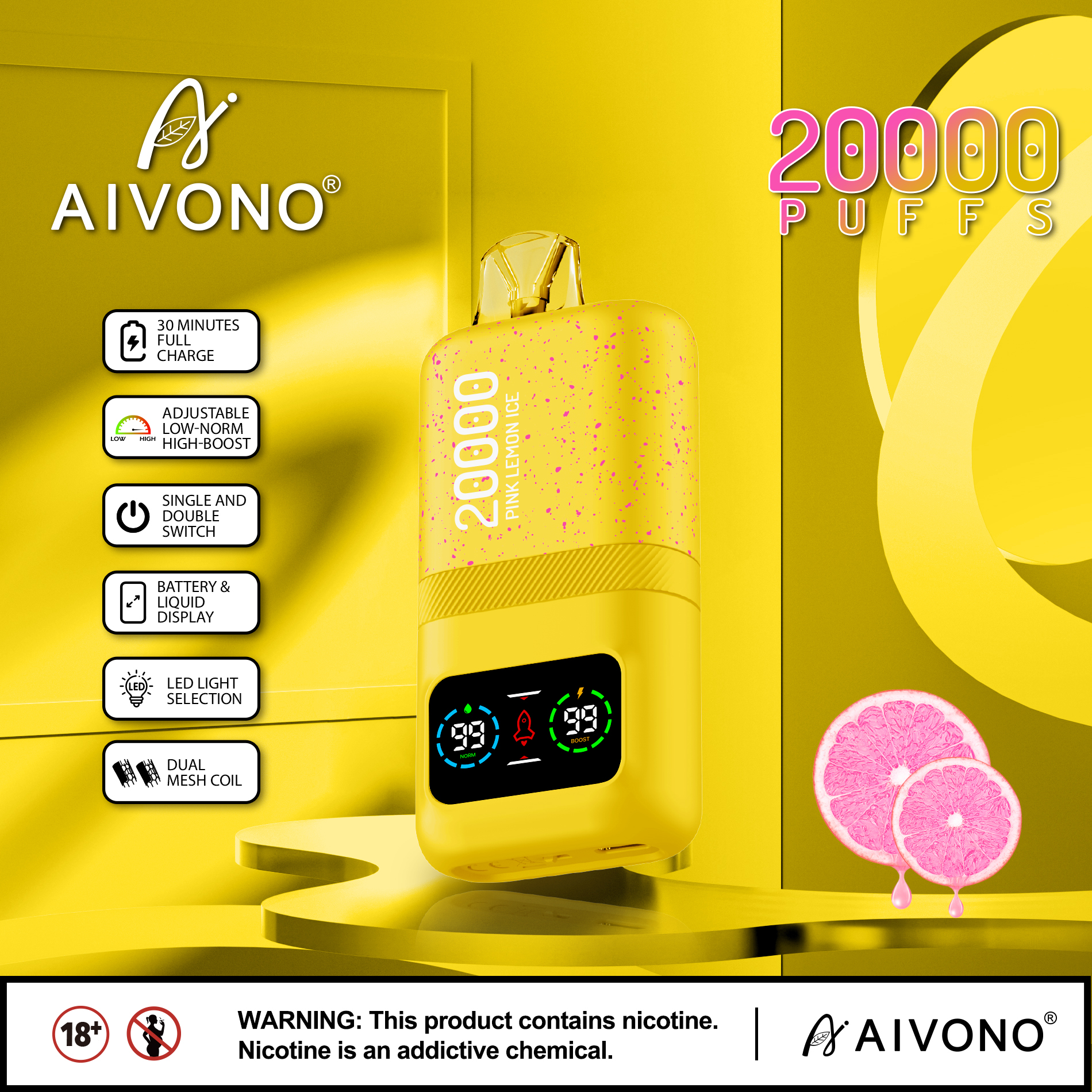 （50 pack）AIVONO AIM MAGIC 20000 Puffs Disposable Vape