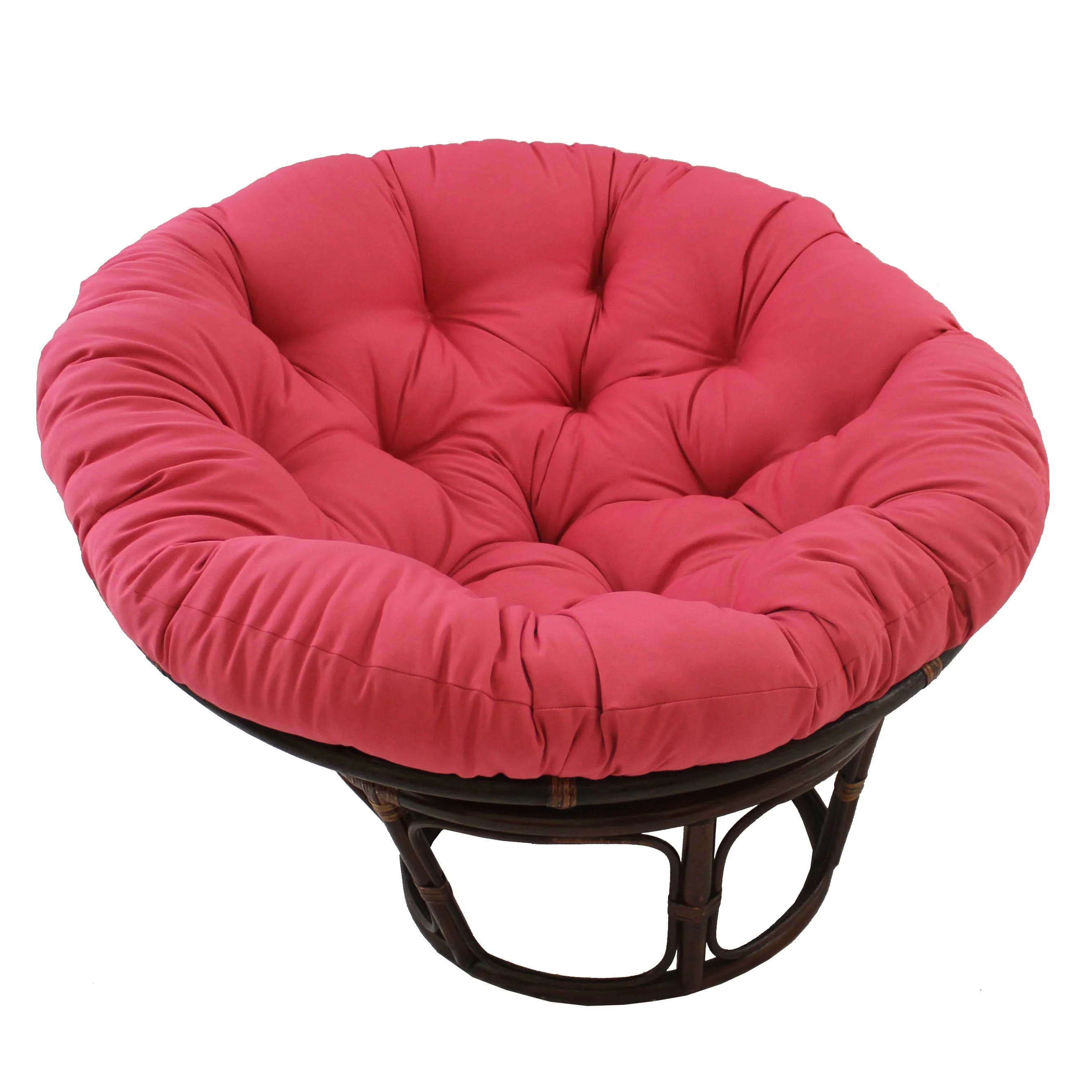 Blazing Needles Solid Twill Papasan Chair Cushion, 44" x 6" x 44", Berry Berry - image 1