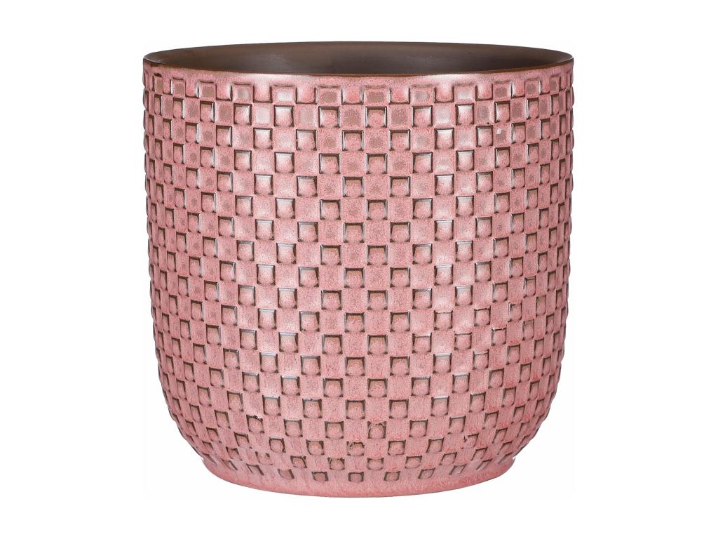 Maceta de interior de Cerámica - 17.5 x Ø19 - Rosa claro - DAAN