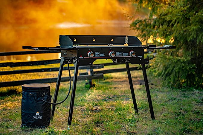 Living Portable Camping Stove - 3 Zone Propane Gas Burner Controller With Auto Ignition - 2 Folding Cook Stations - Adjustable Leg - Image 2