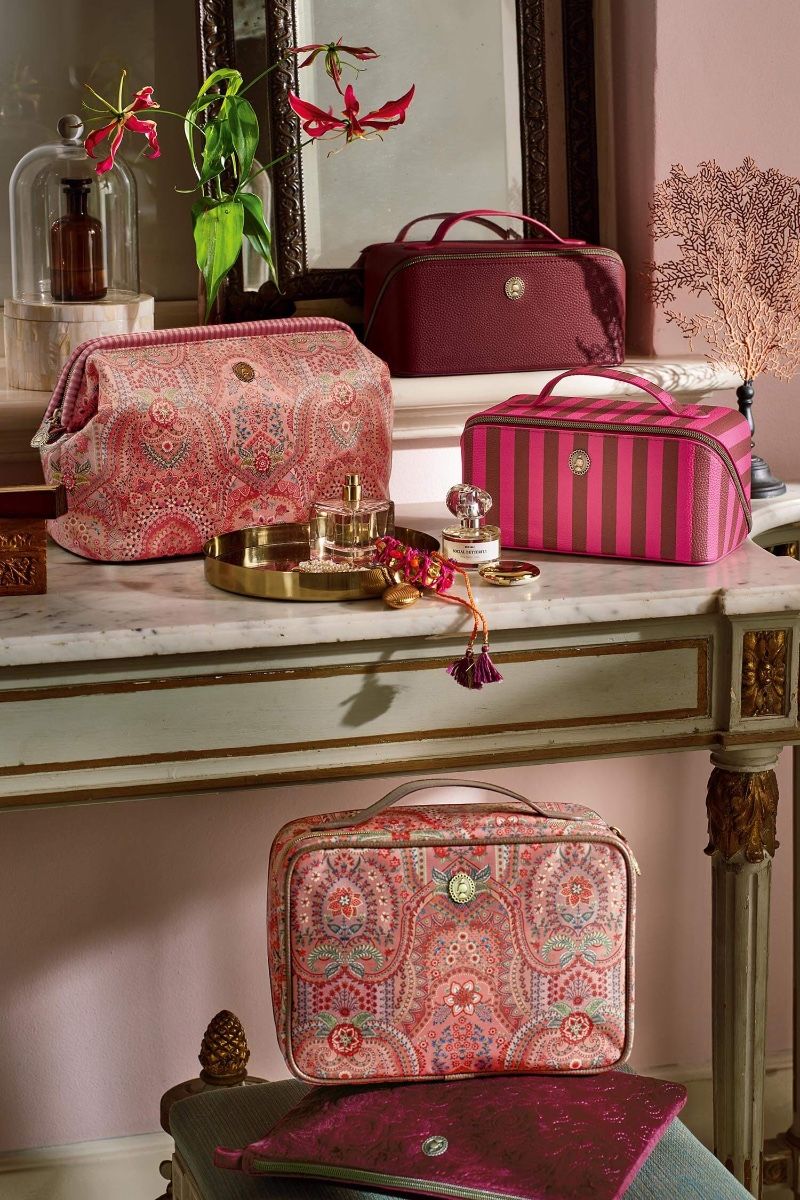 Cosmetic Bag Cyrille Medium Stripe Pink