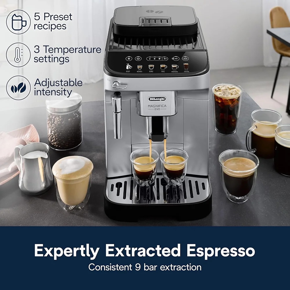 DeLonghi Magnifica Evo Automatic Espresso & Coffee Machine, 6 Recipe - ECAM29043SB - Image 5
