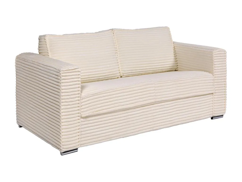 Sofá cama de 3 plazas de apertura rápida de pana beige - Cama con láminas anchas de 140 cm - Colchón de 22 cm Banakdecoracion 06360YWXW