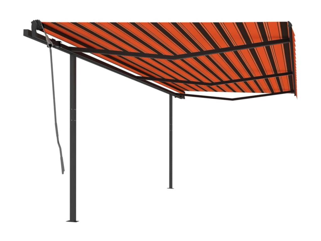 Postes de toldo retráctiles automáticos 6x3 Naranja etarron