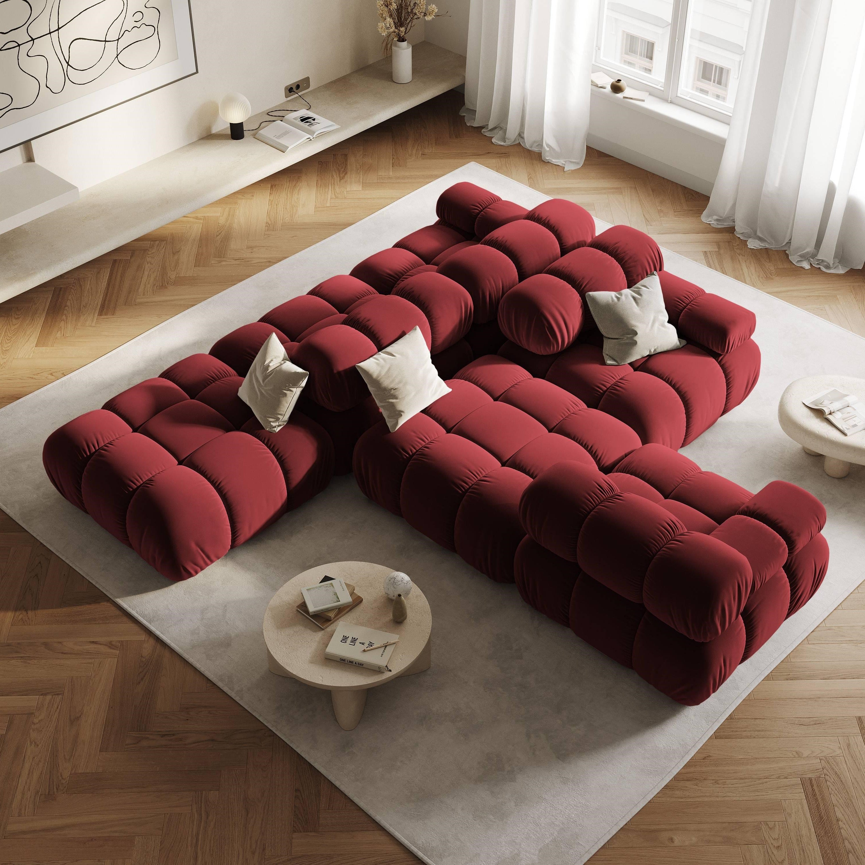 Milo Casa Tropea Modulaire 2-zitsbank Rechts Open met Hocker - Bordeau