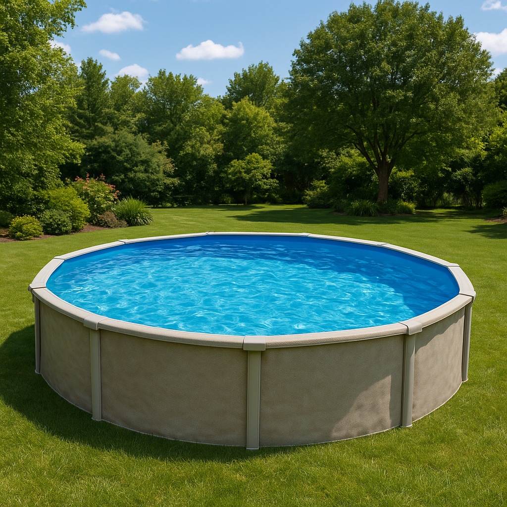 Piscina tubular redonda Redonda Sí Piscina Tubular Plástico, Acero 457x107 cm Beige/Azul