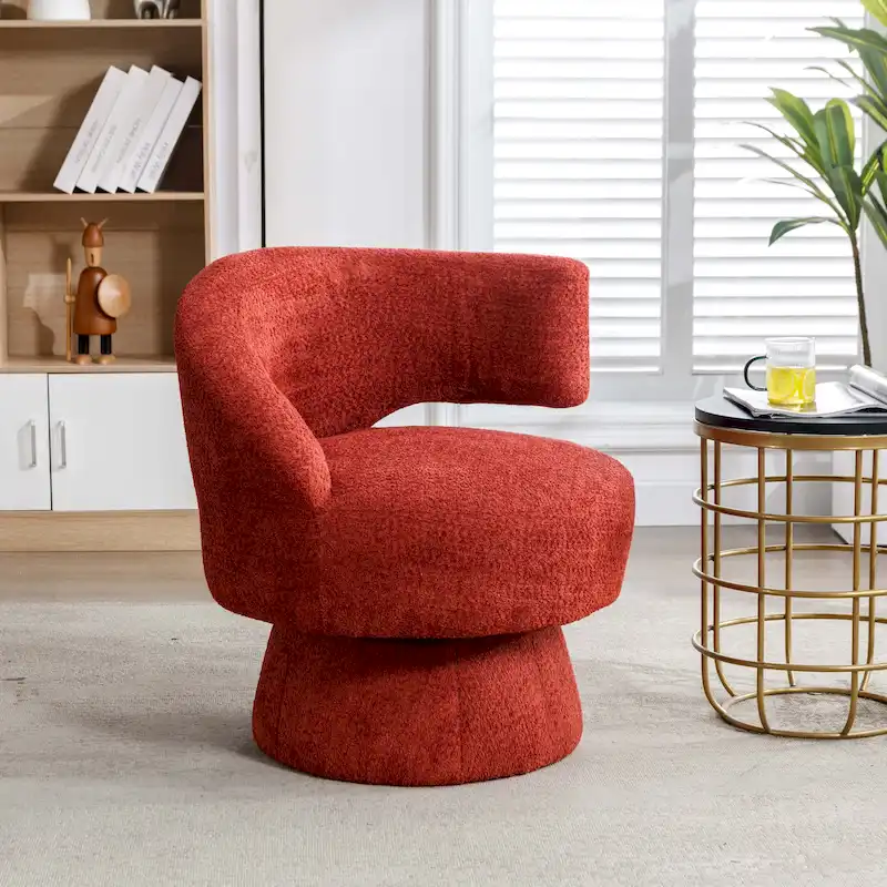 360-Degree Swivel Cuddle Barrel Accent Chairs with Plush Upholstery