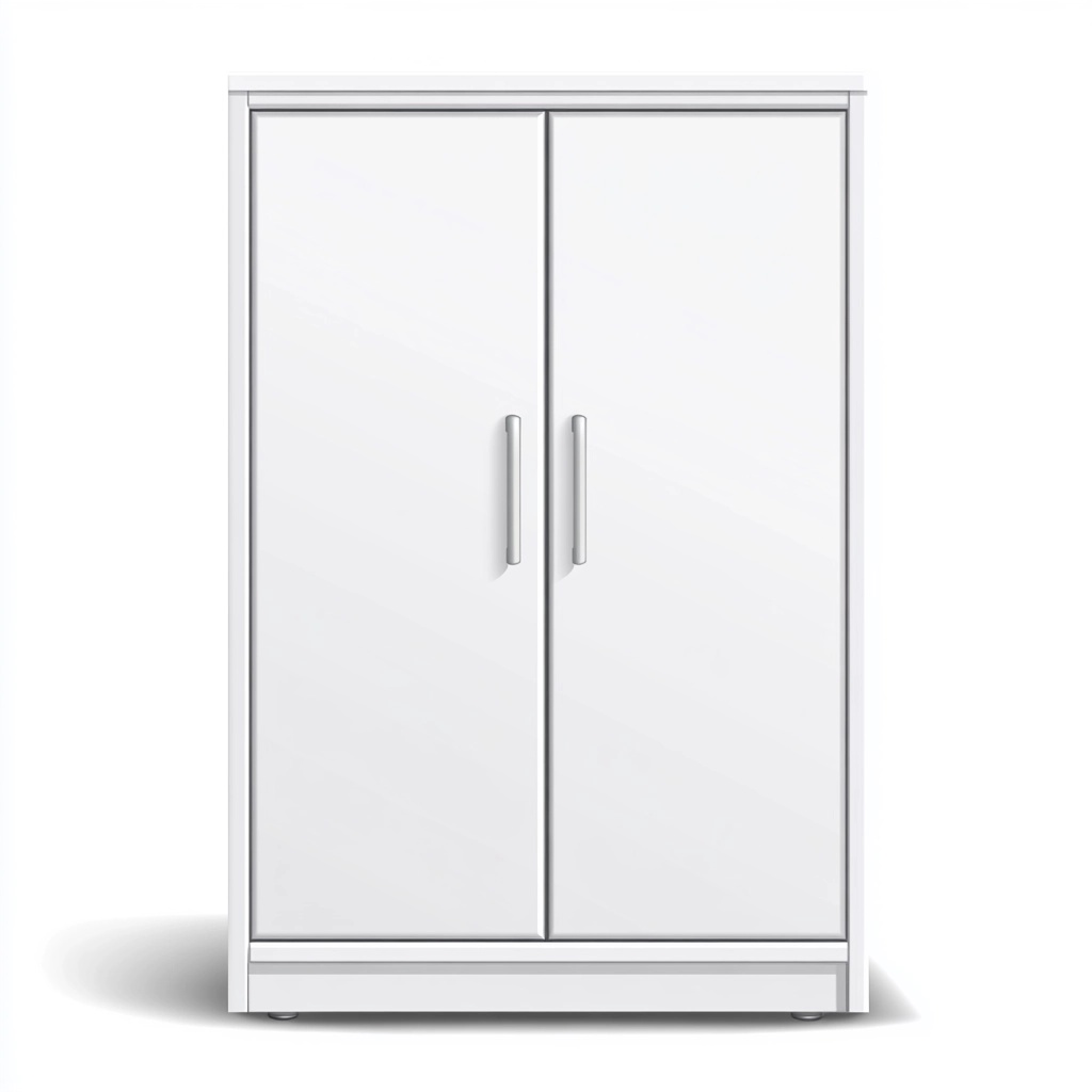 Armario para dormitorio blanco de madera con puertas dobles diseño moderno con tiradores metálicos almacenamiento espacioso 180x100x50 cm XJ9265832