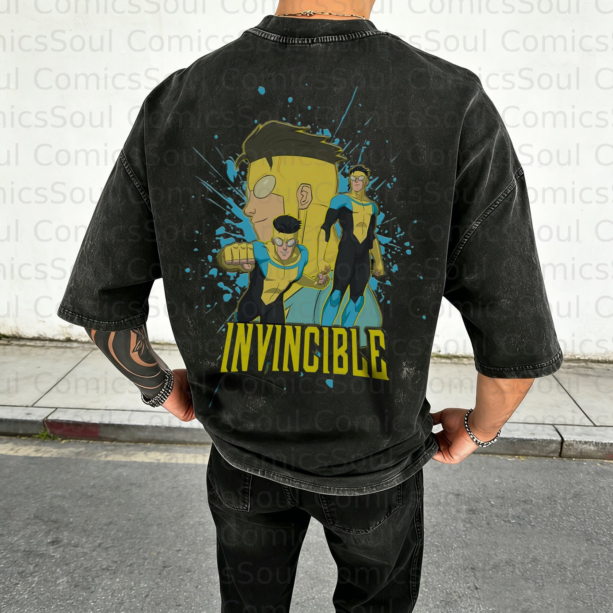 Unisex Anime Inspired Vintage Washed T-Shirt