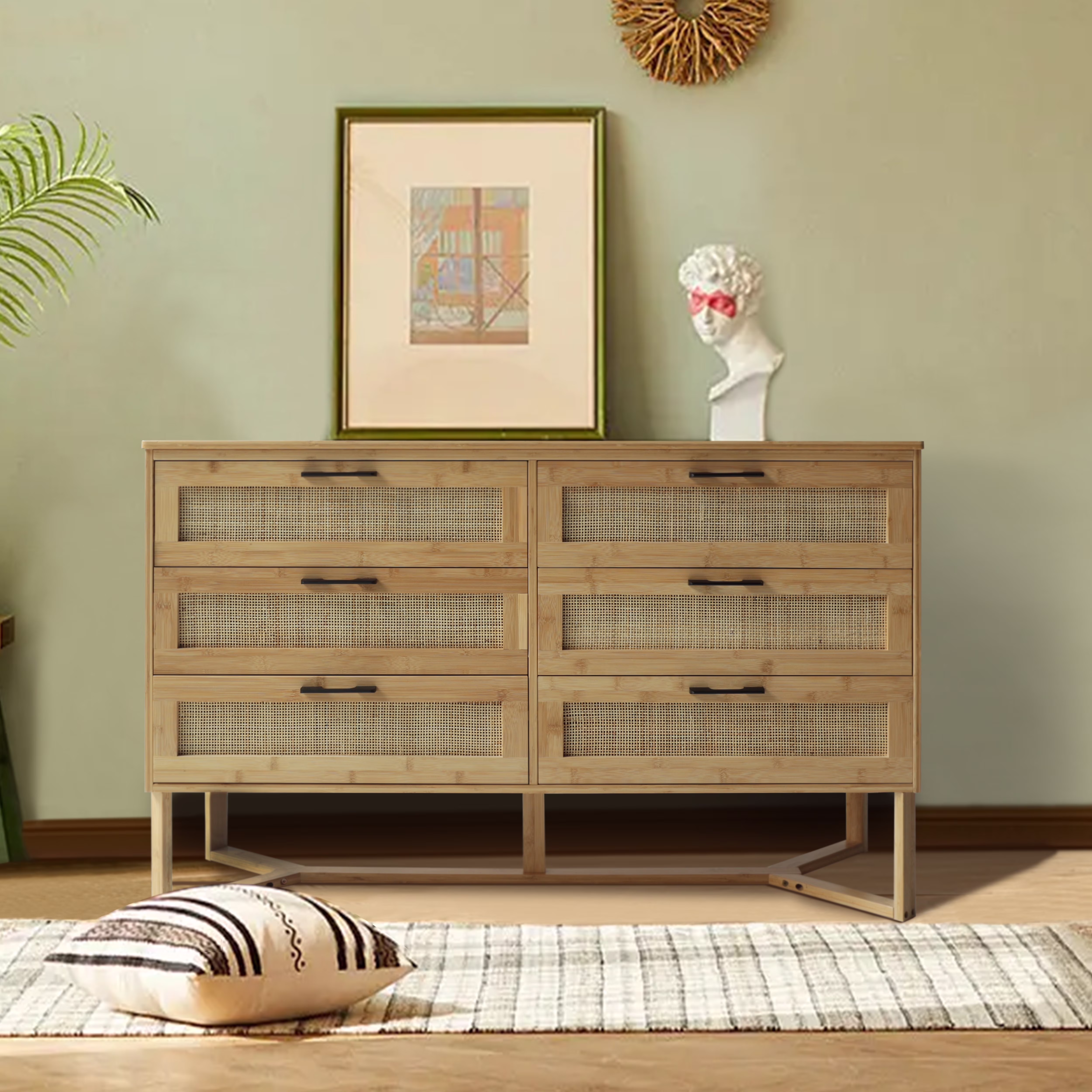 VEIKOUS Oversized 5-Drawer Dresser Chest, Large Storage Dresser for Bedroom Storage, Oak - Image 7
