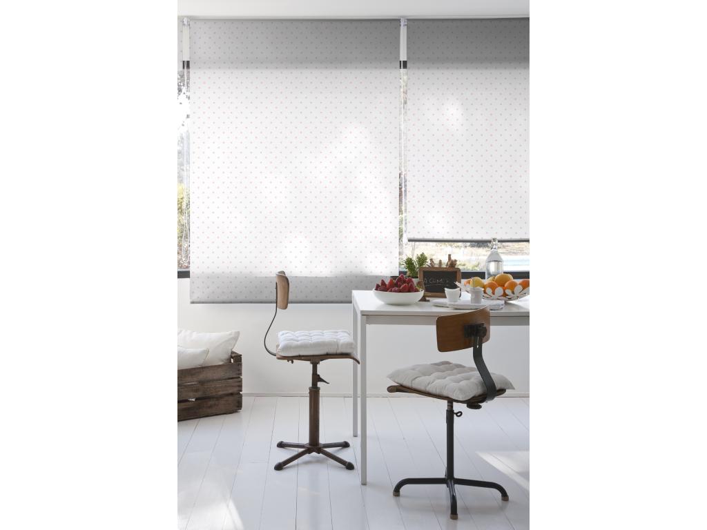 Laocacasas | Estores Personalizados TEXTURAS | 130 x 255 cm (Ancho por Alto) Tamaño de Tela 127 x 250 cm | Modelo MOTAS-1 Color Rosa