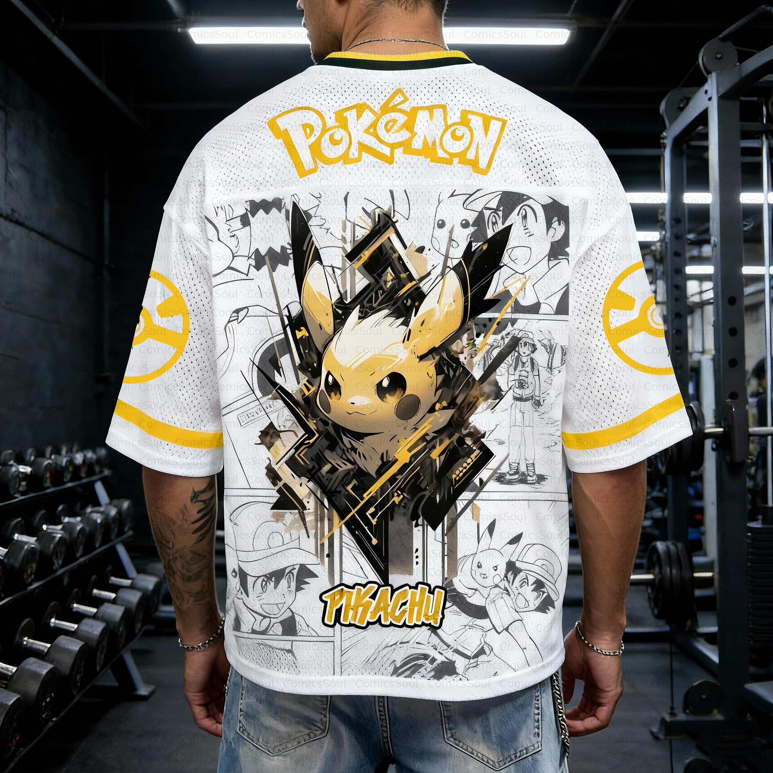 Unisex Anime Retro Mesh Sports Jersey T-Shirt
