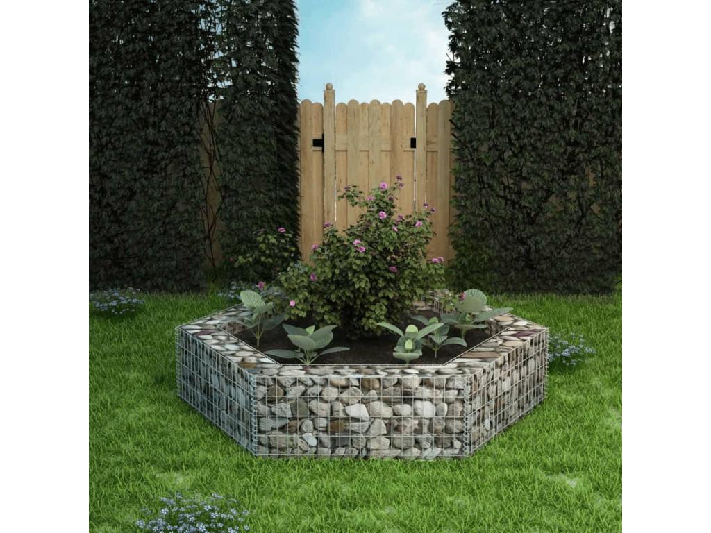 Arriate hexagonal de gaviones 200x173x40 cm