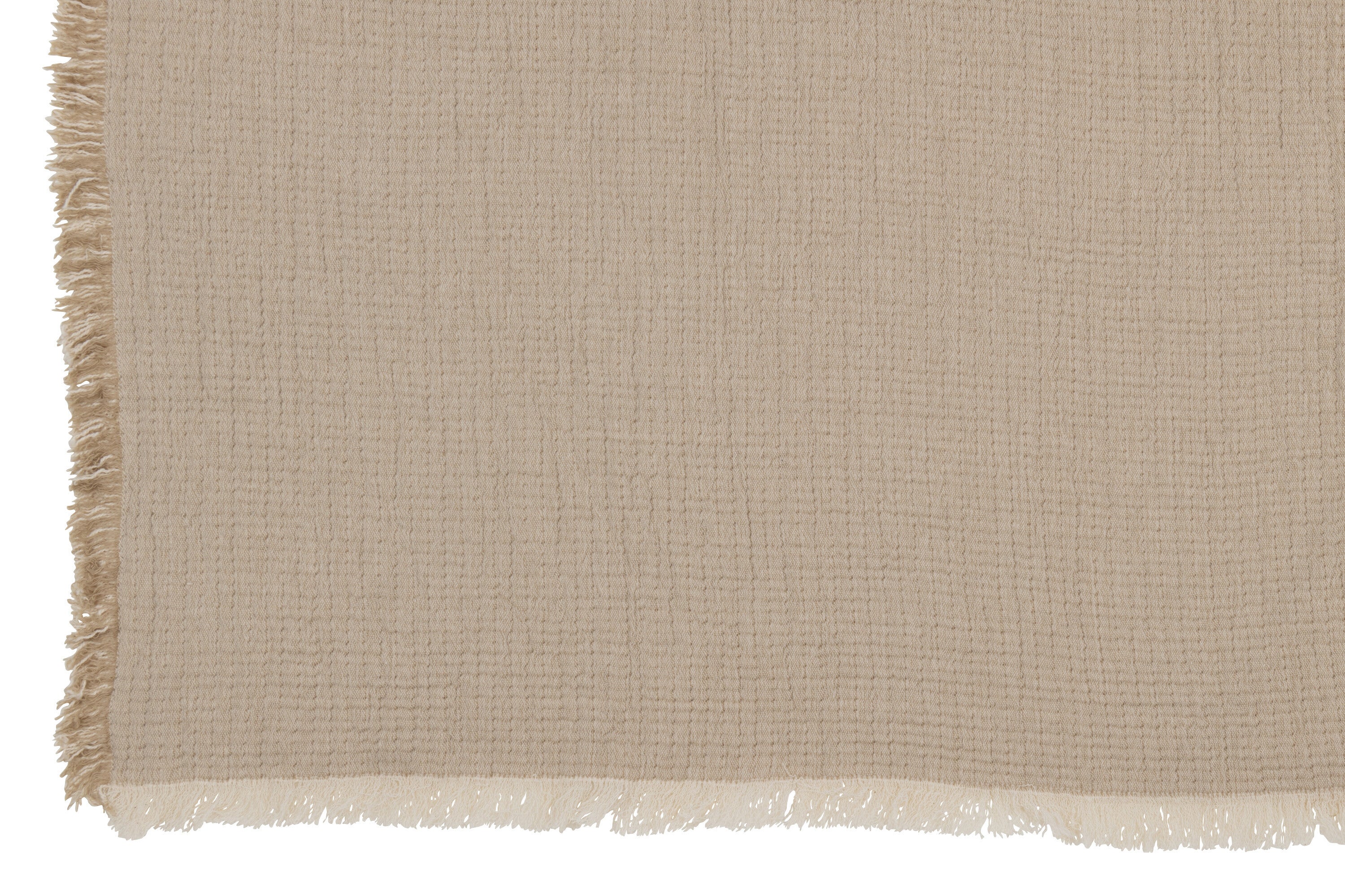 J-Line plaid Franjes Mousseline - katoen - donkerbeige - 130