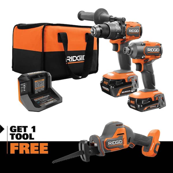 18V Brushless Cordless 2-Tool Combo Kit w/ Hammer Drill. Impact Driver. Batteries. Charger. Bag FREE Recip Saw