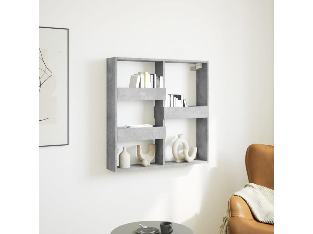 Armario de pared madera ingeniería gris hormigón 80x15x80 cm