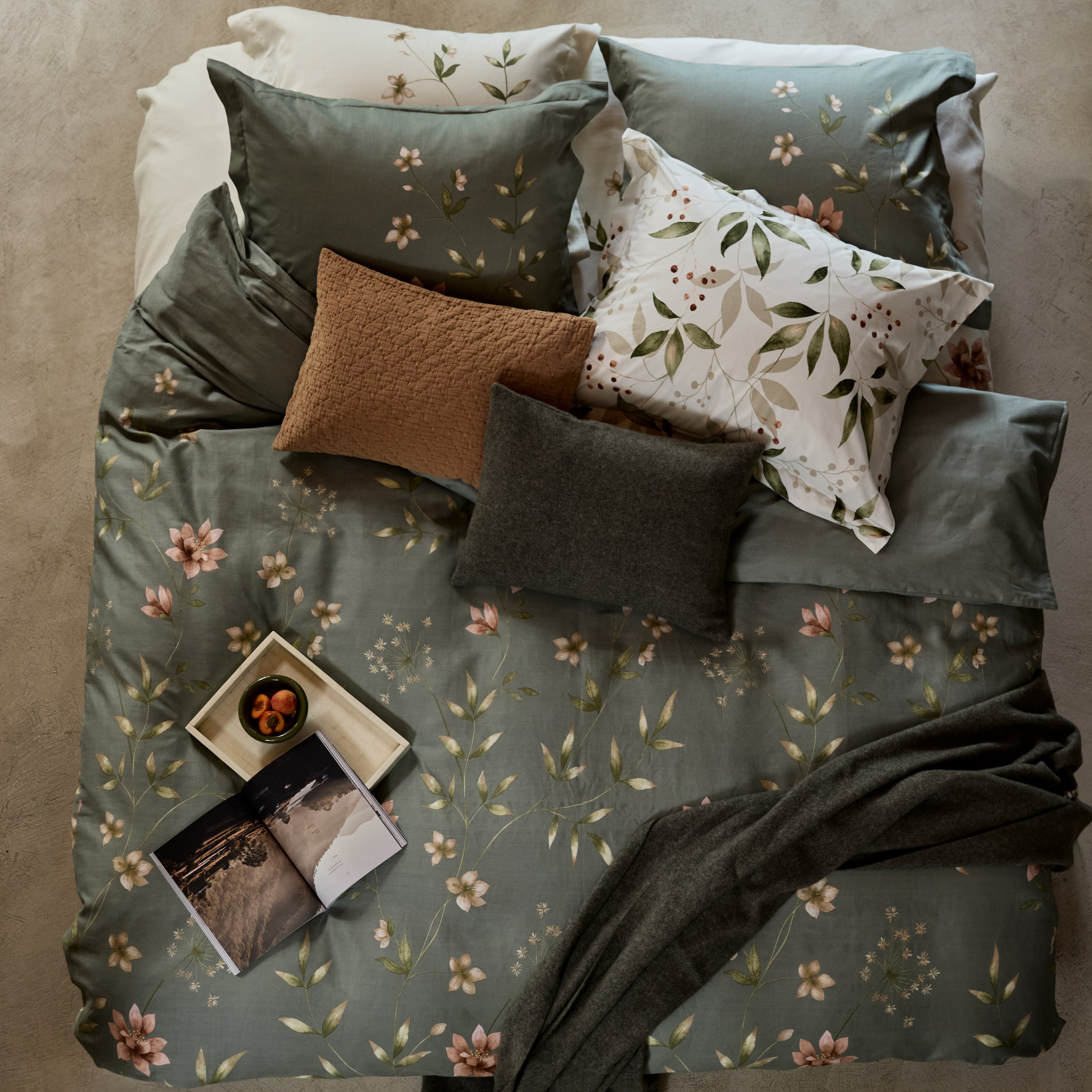 Vandyck Fleurine Dekbedovertrek 240 x 200/220 cm - Thyme