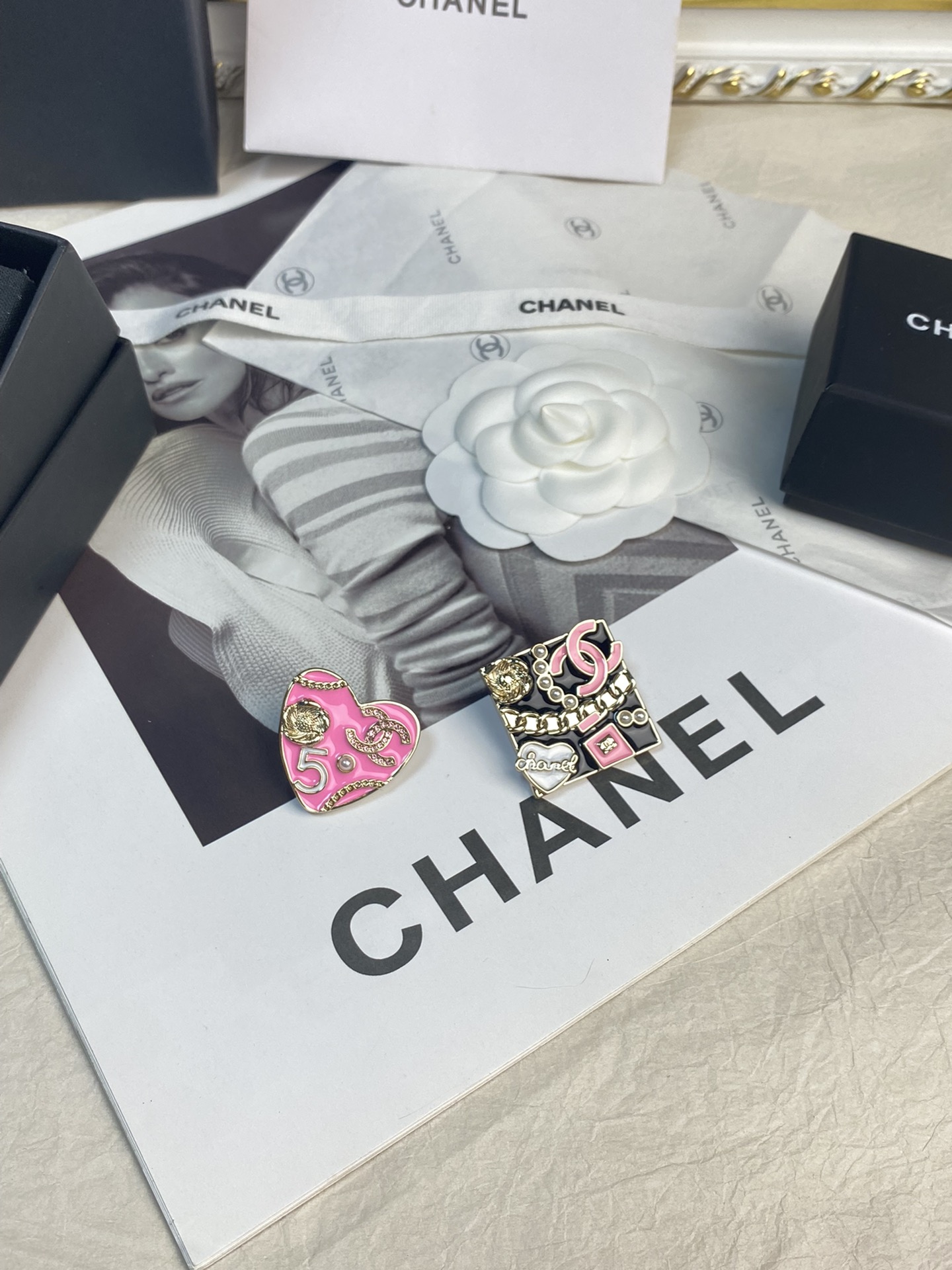 Chanel Pink Heart Brooch - Original Replica Club