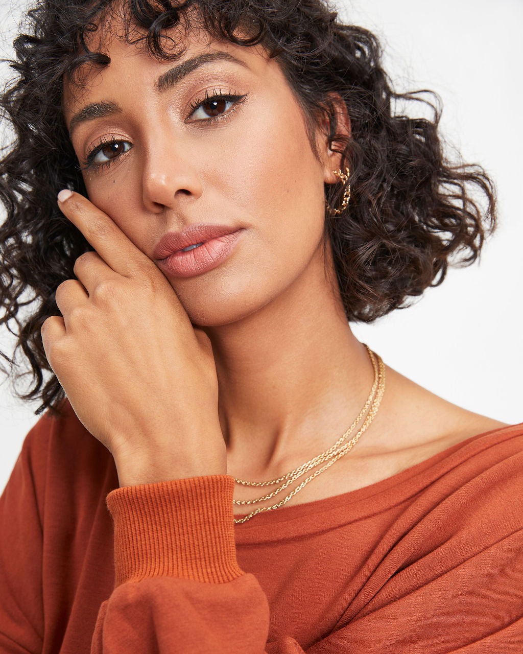 Jerome Knit Dolman Long Sleeve Top - Rust - Se7enfashion