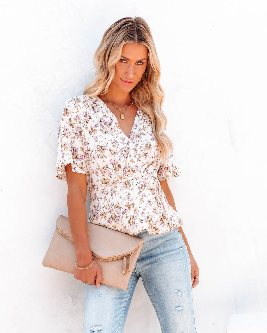 Vendee Floral Wrap Top - FINAL SALE - Se7enfashion