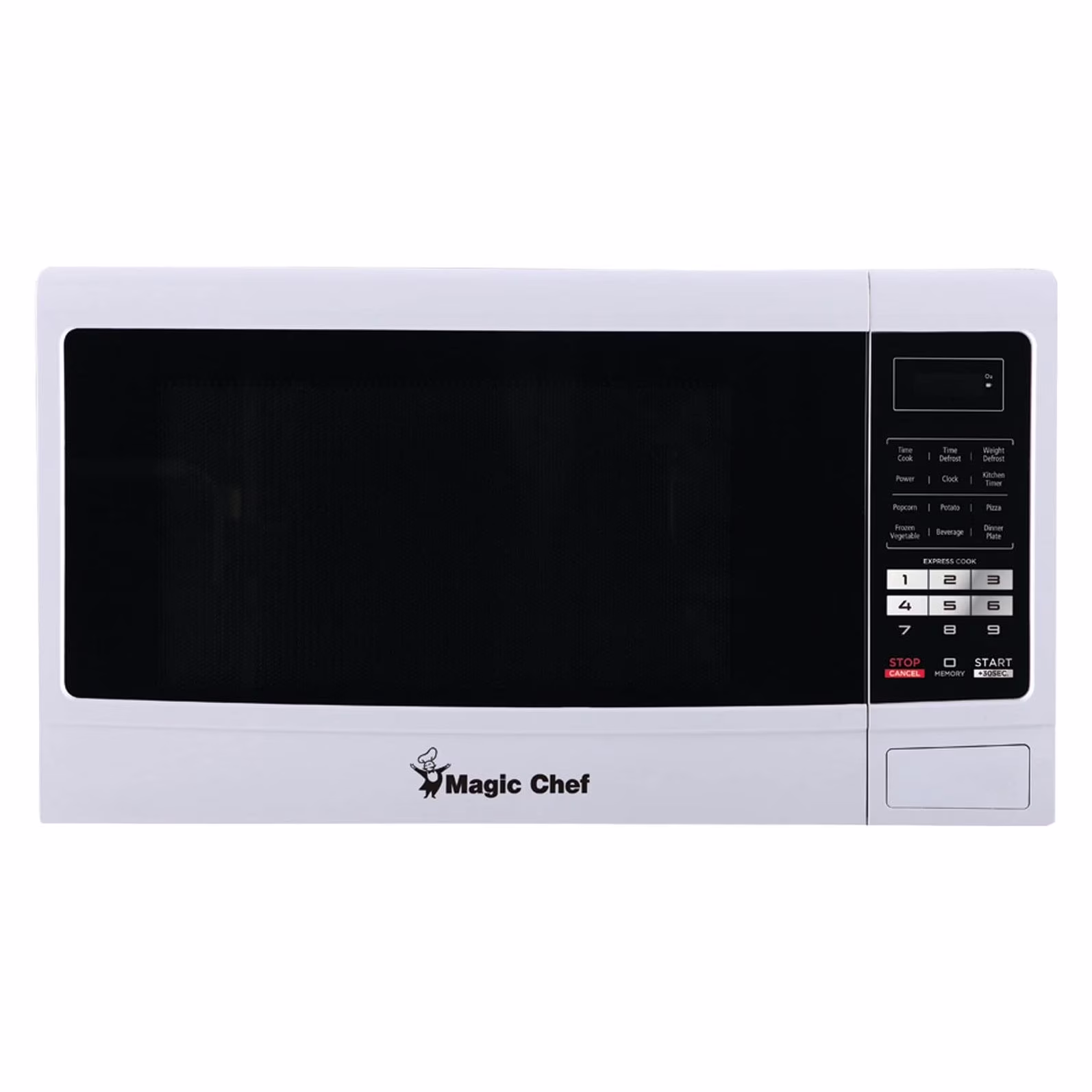 Magic Chef 1.6 Cu. ft. 1100W Countertop Microwave Oven with Push-Button Door in Black, New