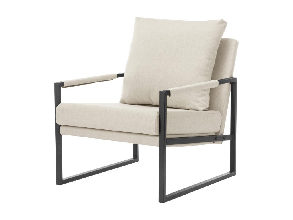 Confortzx-Sillón en tela color y patas en metal negro