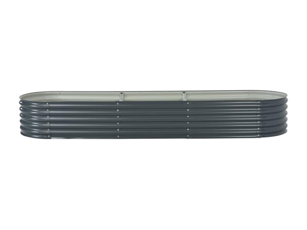 Arriate de acero galvanizado gris 320x80x44 cm