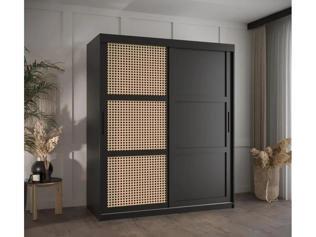 ARMARIO Decoencanto 3 DE PUERTAS CORREDERAS 200/150/62 2 puertas (negro)