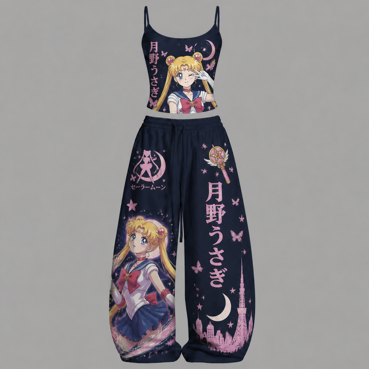 Sailor Moon Top & Elasticated Trousers Two-Piece Set
