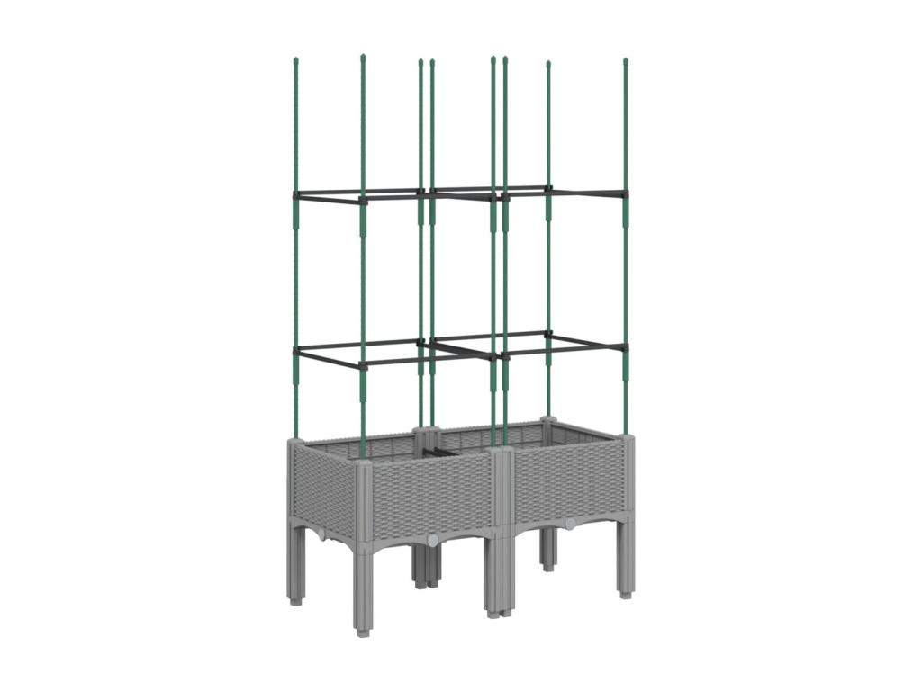 Con Decoratodo nrejado PP gris claro 80x40x142,5 cm