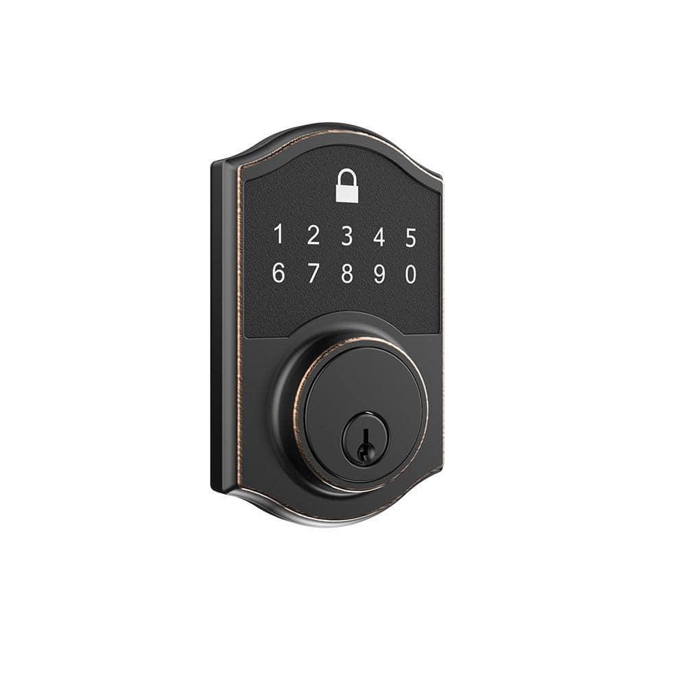 Defiant Castle Aged Bronze Compact Touch Electronic Deadbolt(Aged Bronze)