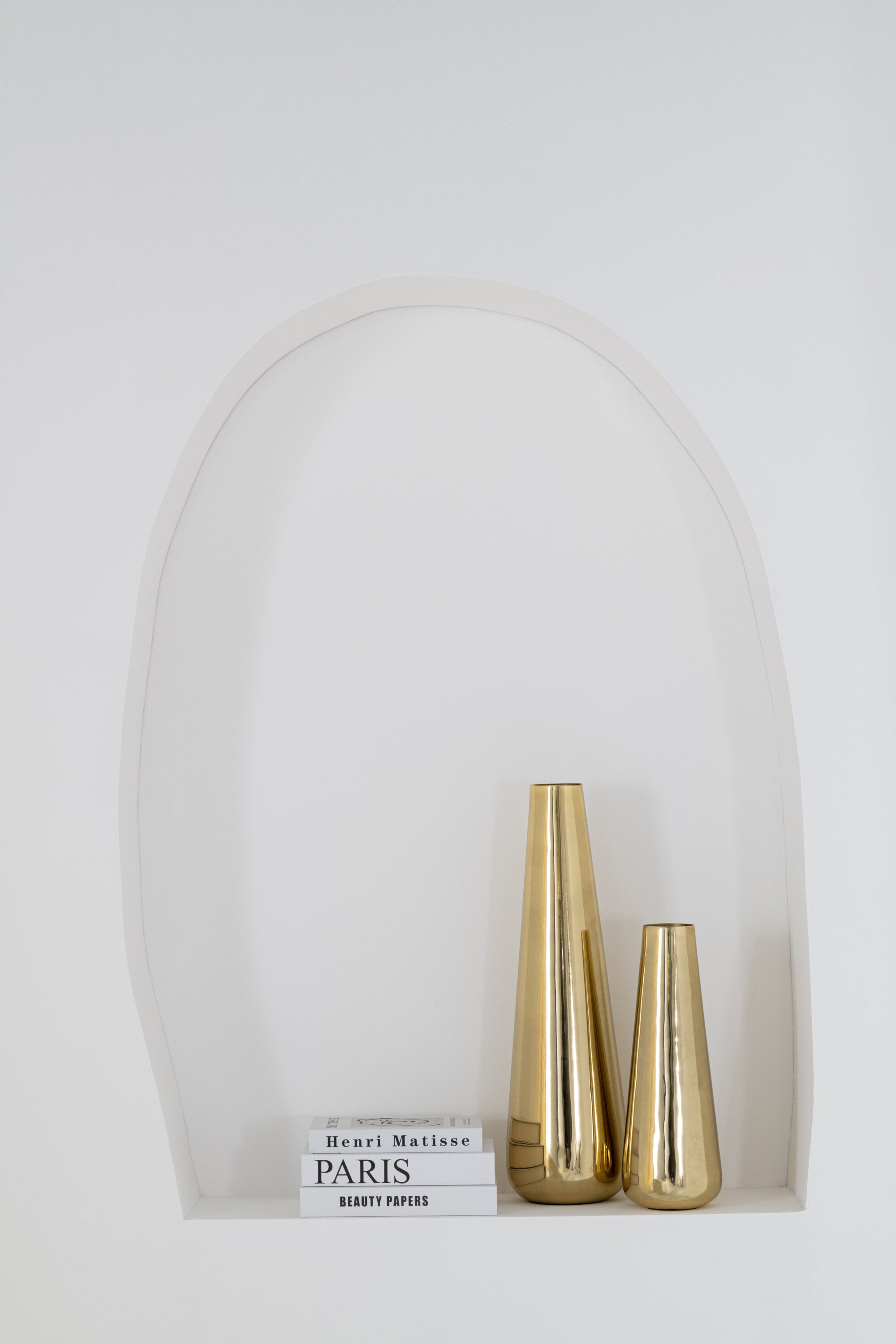 J-Line vloervaas Blad - aluminium - goud - large