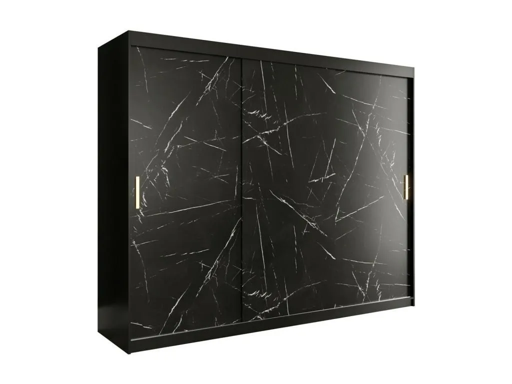 Armario Patriciabaezcasa 251 Negro mate | Mármol negro 200x250x62cm Número de estantes - 7.00