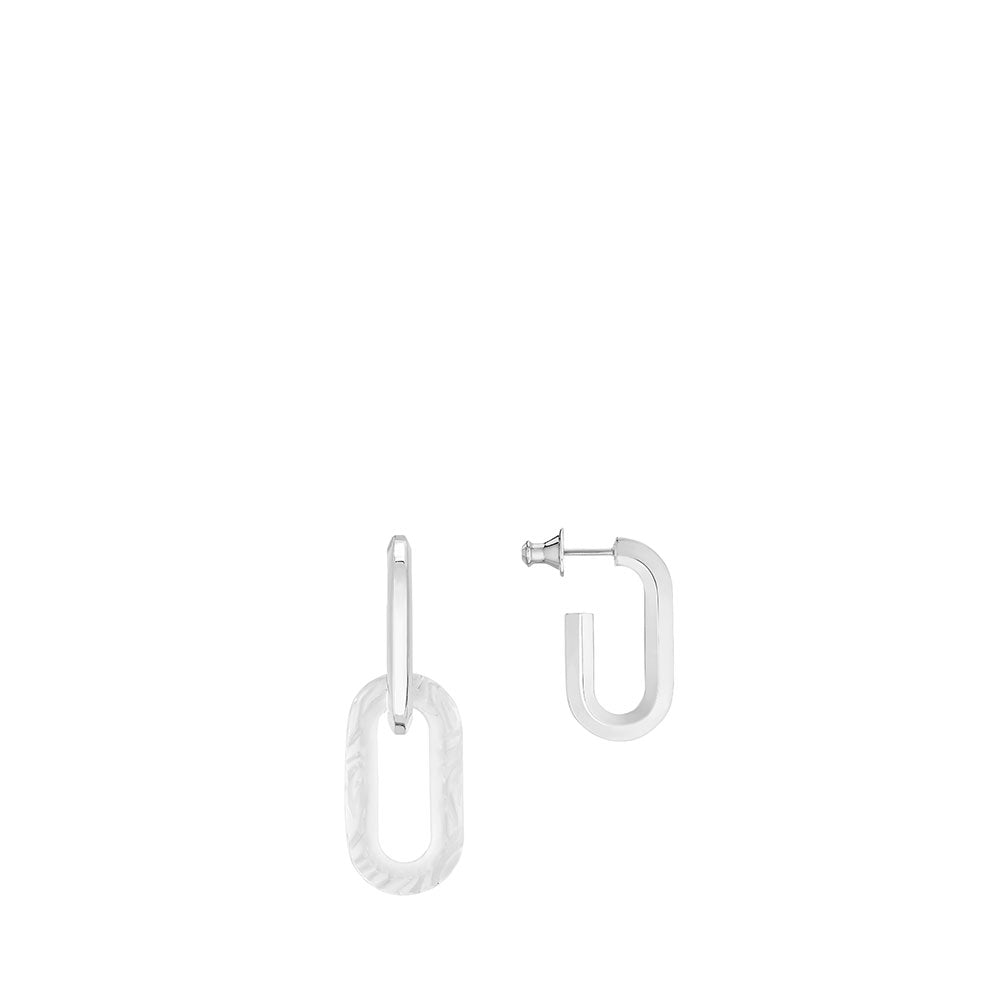 BOUCLES D'OREILLES EMPREINTE ANIMALE - CRISTAL INCOLORE, ARGENT