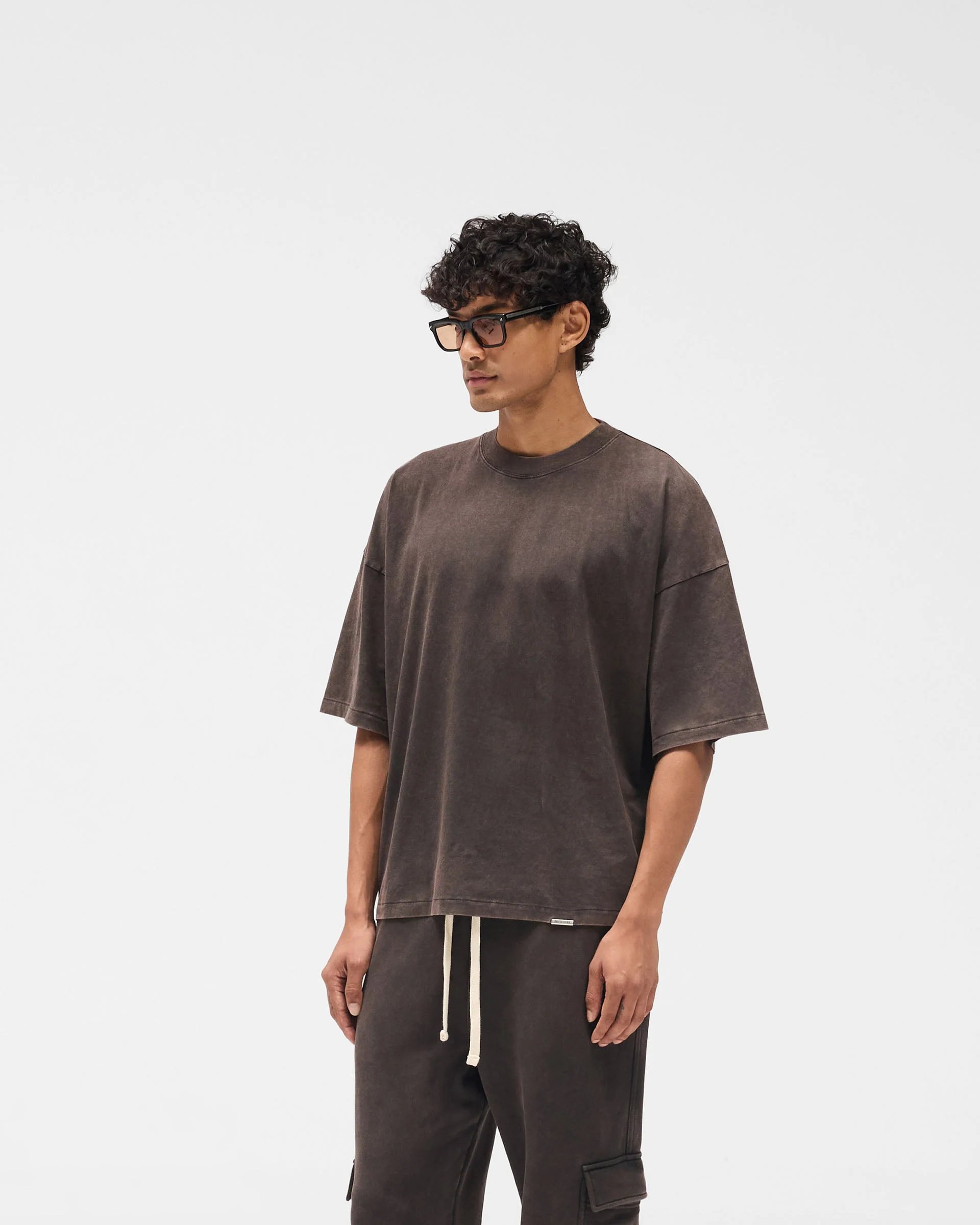 Initial Boxy T-Shirt - Coffee