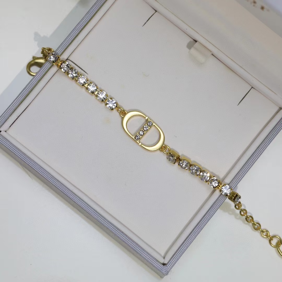 Dior Rhinestone CD Bracelet - Original Replica Club