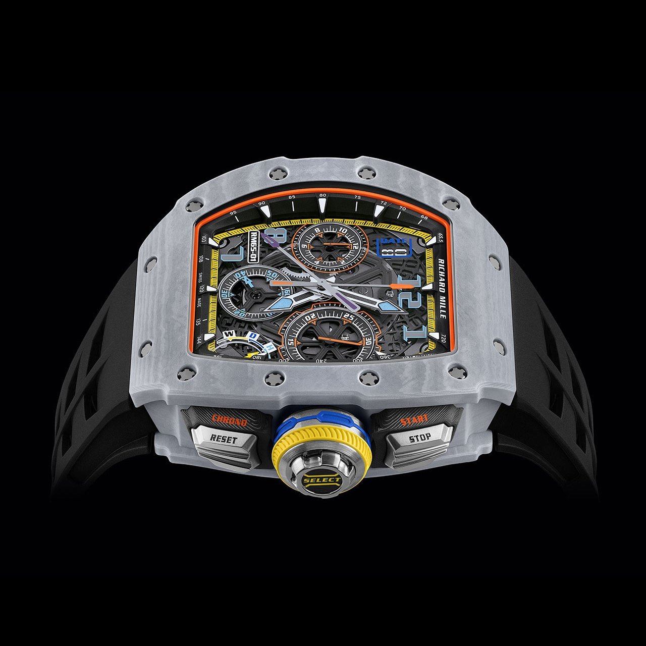 Superclone Richard Mille 65-01 Automatic Split-Seconds Chronograph Pastek Grey Quartz TPT®